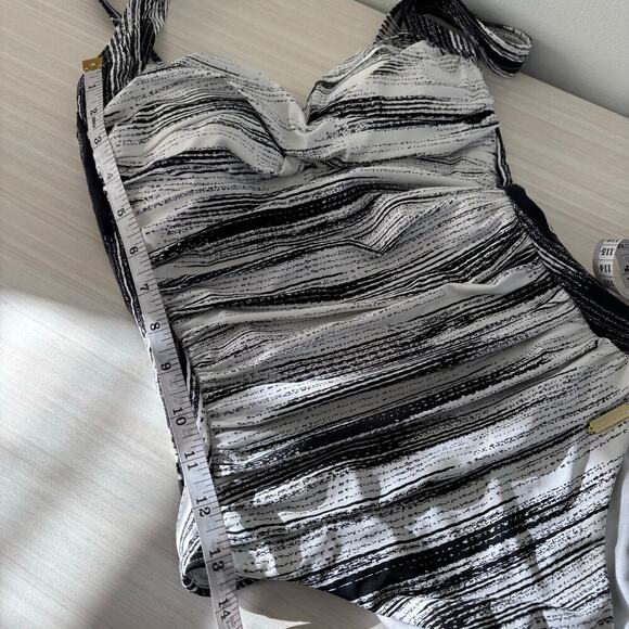 Sunseeker Lets Get Physical One piece Swimsuit Tummy Size 4 control Black White - Picture 9 of 11